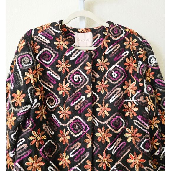 NWT HUTCH ANTHROPOLOGIE Women's Multicolor Floral Embroidered Boho Coat Sz M - Picture 6 of 16